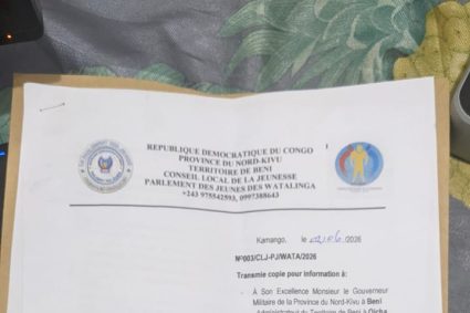 Beni : des structures juvéniles s&rsquo;insurgent contre « le mode de travail indigne » et « l&rsquo;utilisation abusive des militaires » par le Responsable de l&rsquo;ONPAC Watalinga